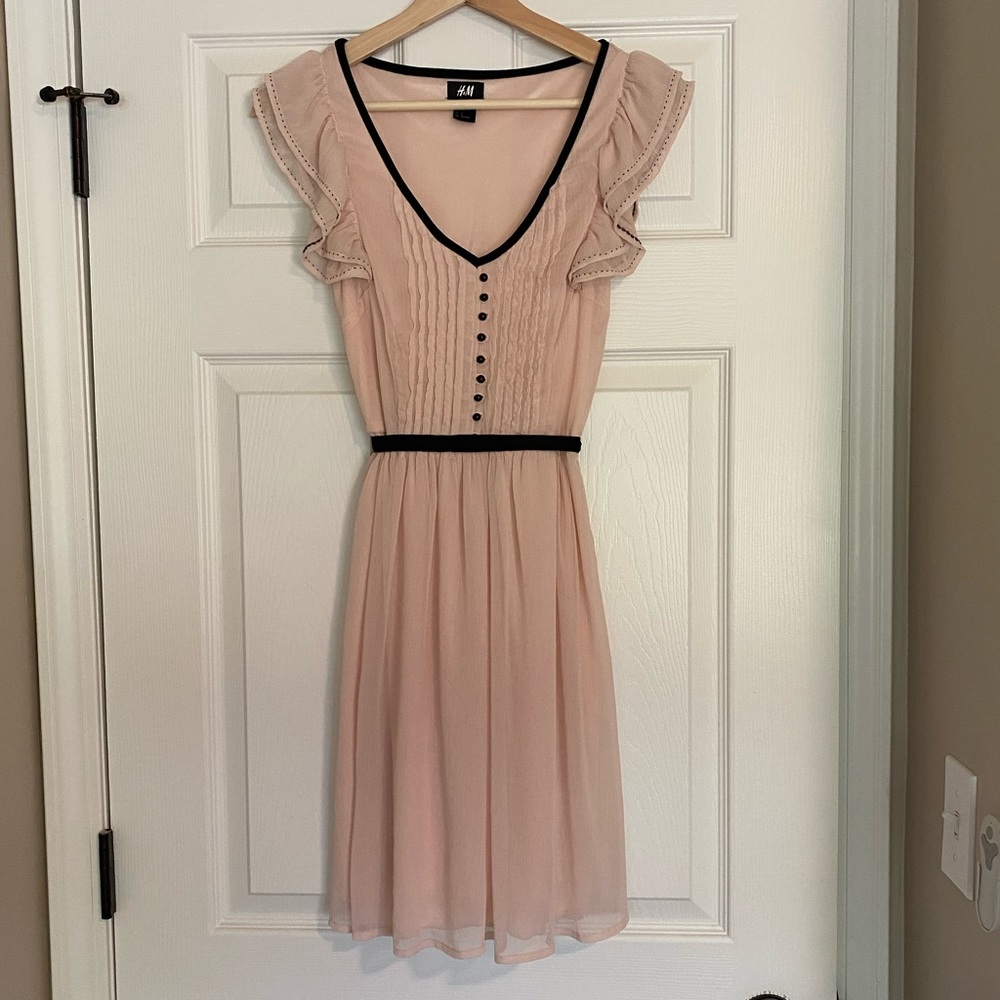 H&M Blush Chiffon Dress